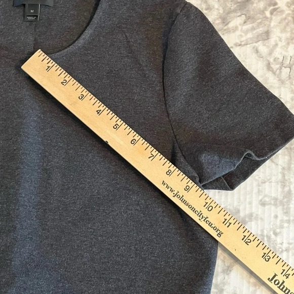 Woman’s J.Crew Blouse/medium/Heather gray/Ruffle flair bottom with short sleeves - Picture 5 of 15